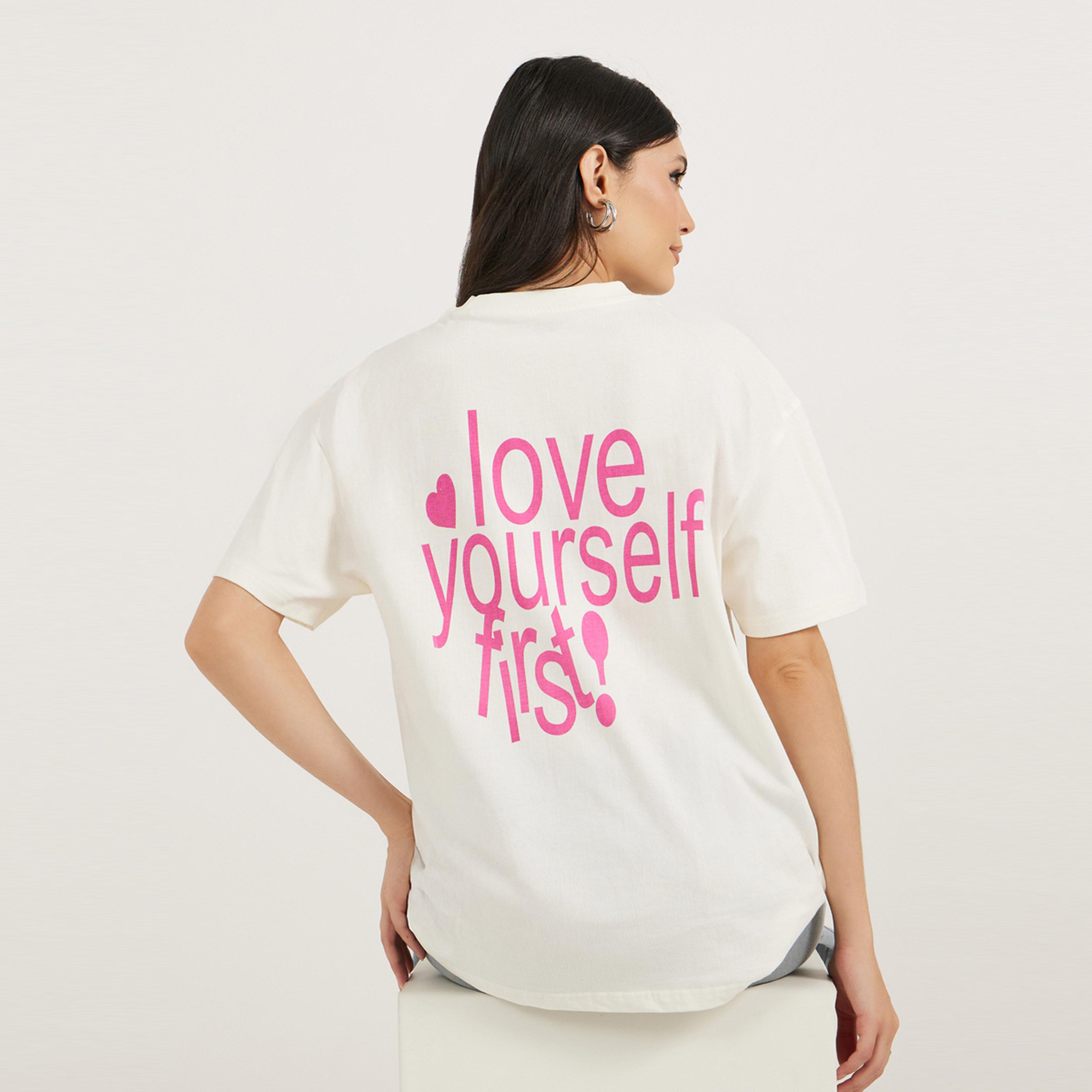 Styli Slogan Print Dropped Shoulder Oversized T-Shirt-women-clothing-tshirts-image-1