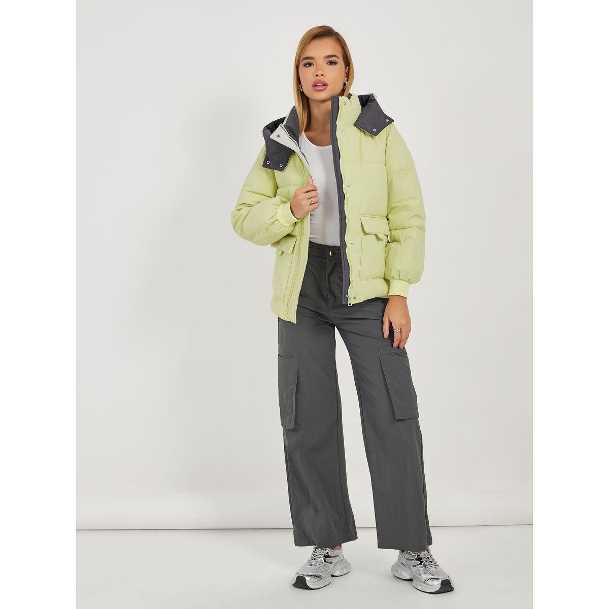 جاكيت مبطن بقصة فضفاضة وياقة هودي-women-winterwear-coatsandjackets-jackets-image-2