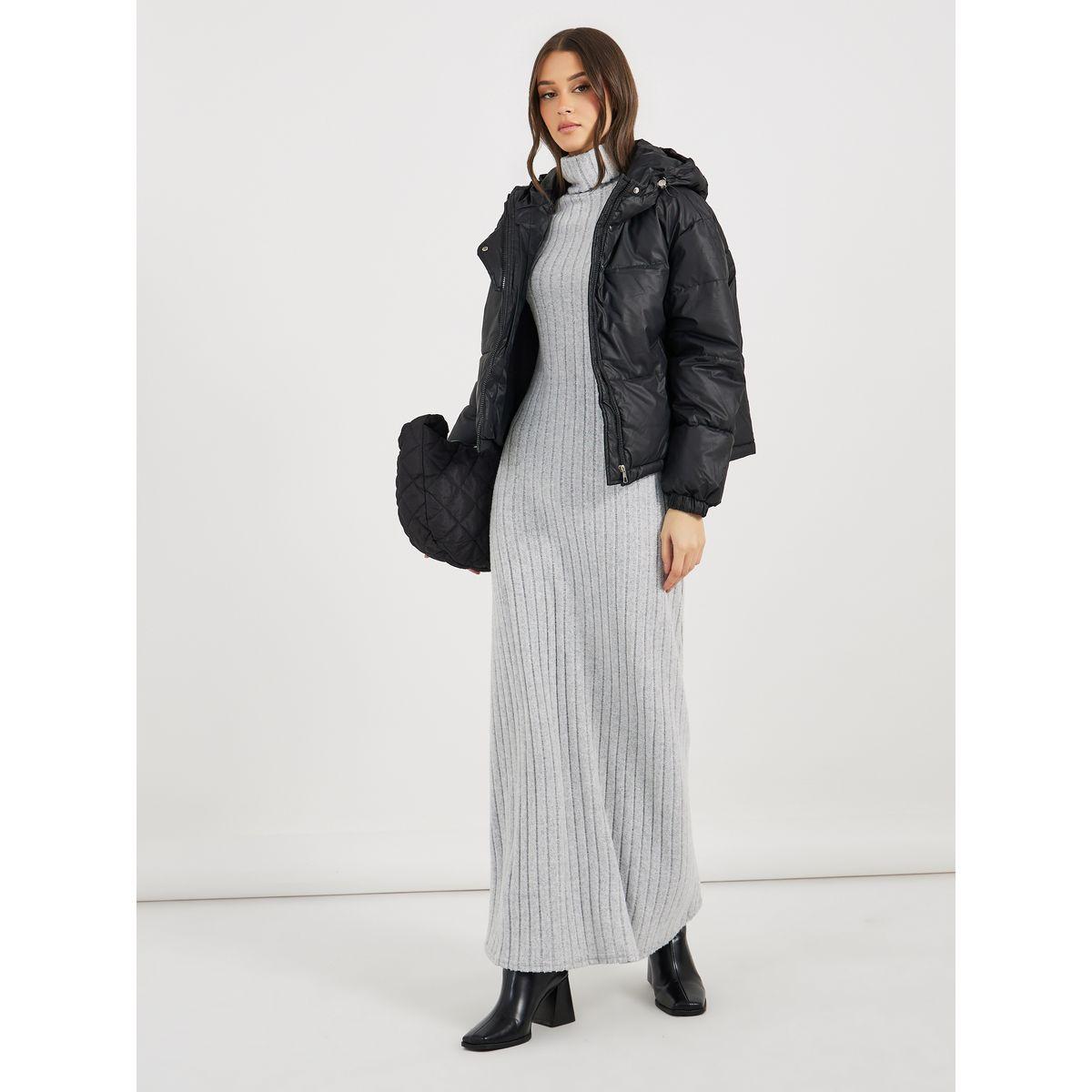 جاكيت فضفاض مبطن مع أزرار كبس للإغلاق-women-winterwear-coatsandjackets-jackets-image-4