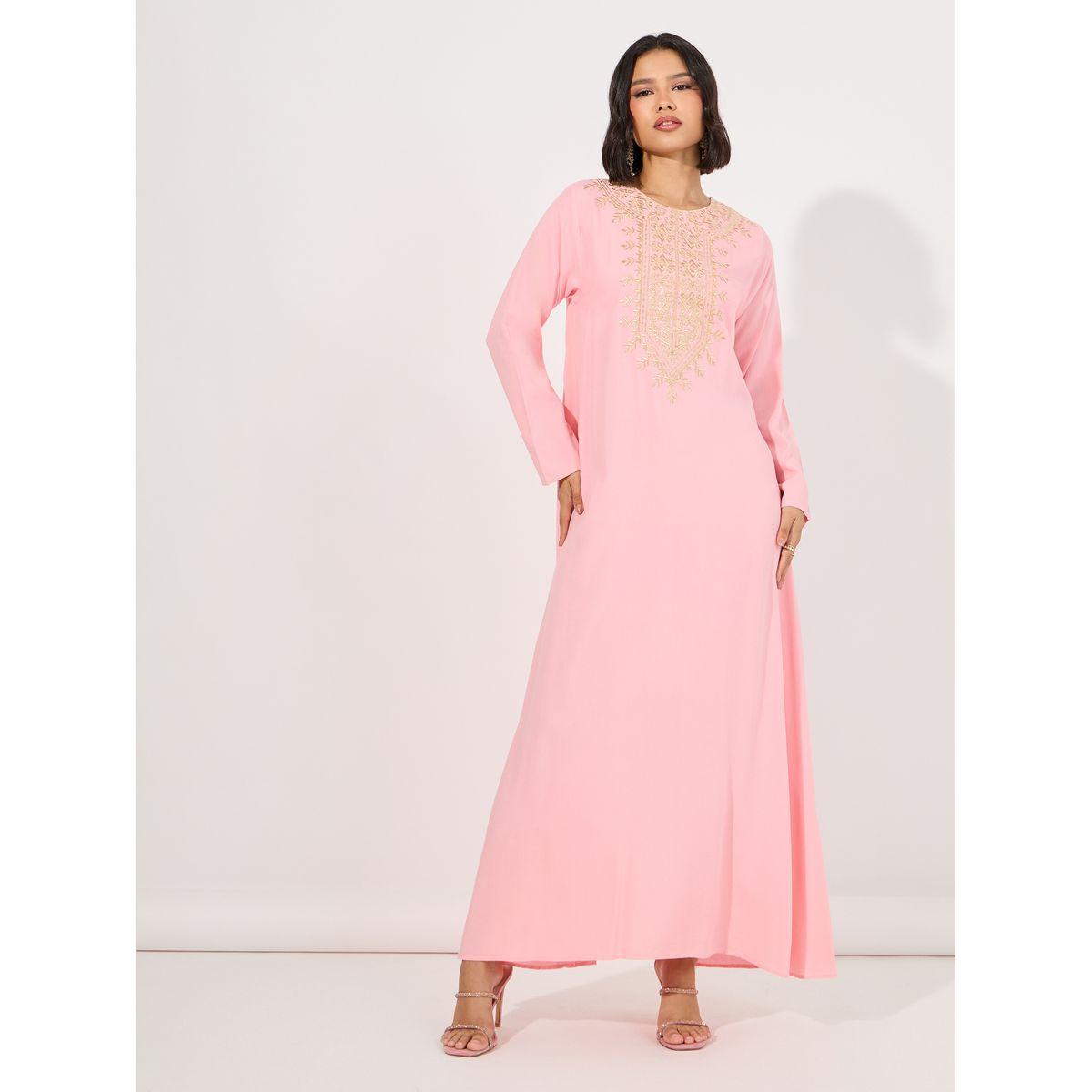 جلابية مطرزة برقبة دائرية-women-arabicclothing-jalabiyas-image-1