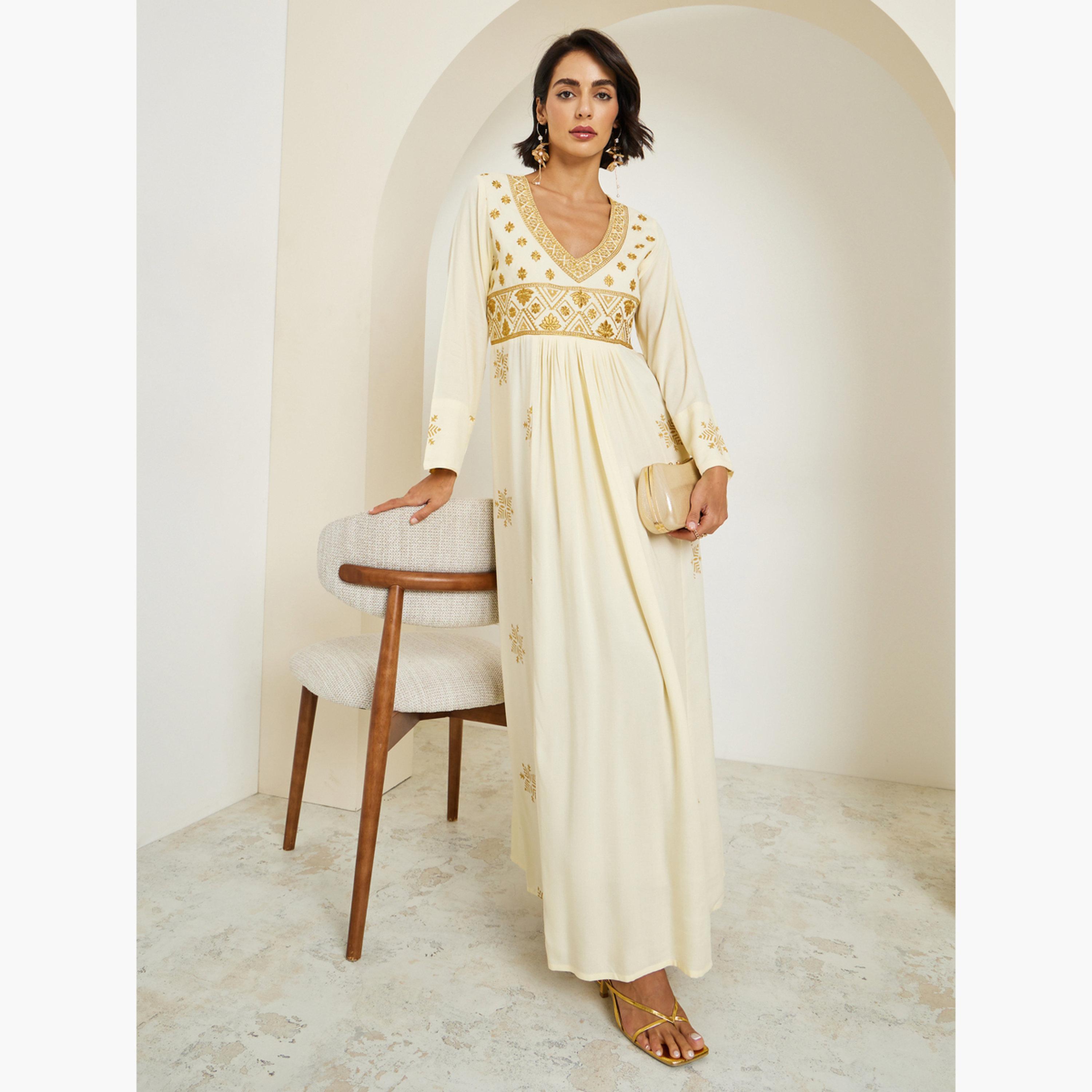 جلابية مطرزة بحافة واسعة-women-arabicclothing-jalabiyas-image-1