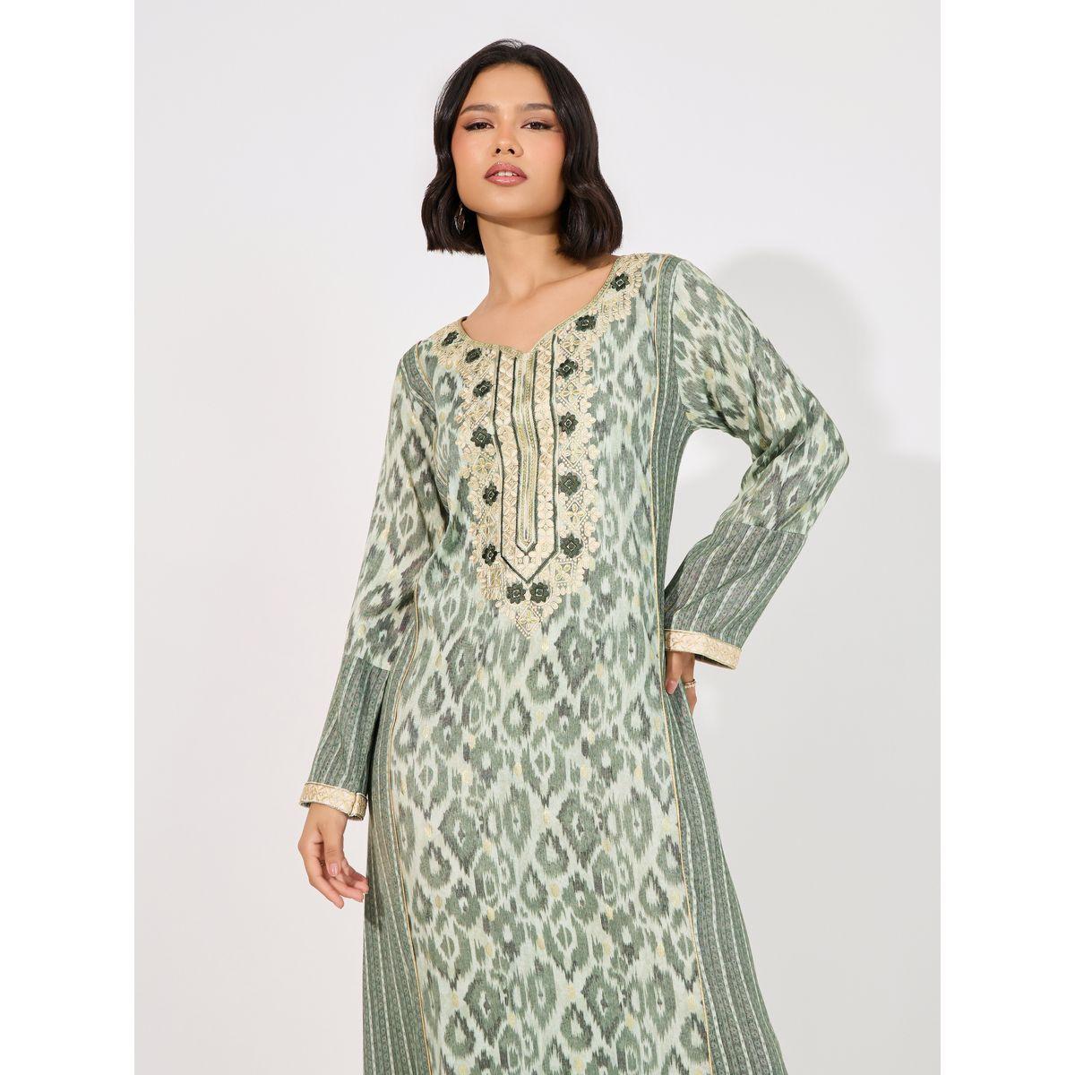 All-Over Print A-Line Jalabiya with Embroidered Detail-women-arabicclothing-jalabiyas-image-5