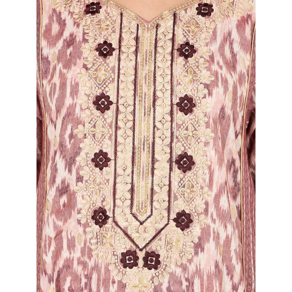 All-Over Print Embroidered Neck Jalabiya-women-arabicclothing-jalabiyas-image-3