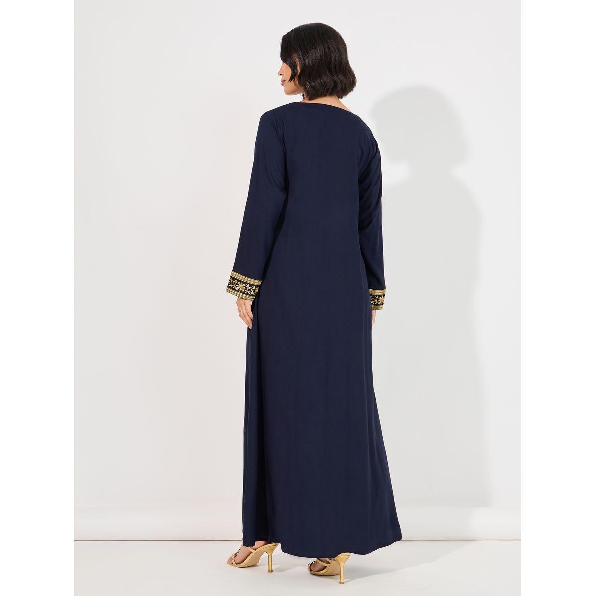 جلابية مطرزة برقبة دائرية على شكل حرف A-women-arabicclothing-jalabiyas-image-6