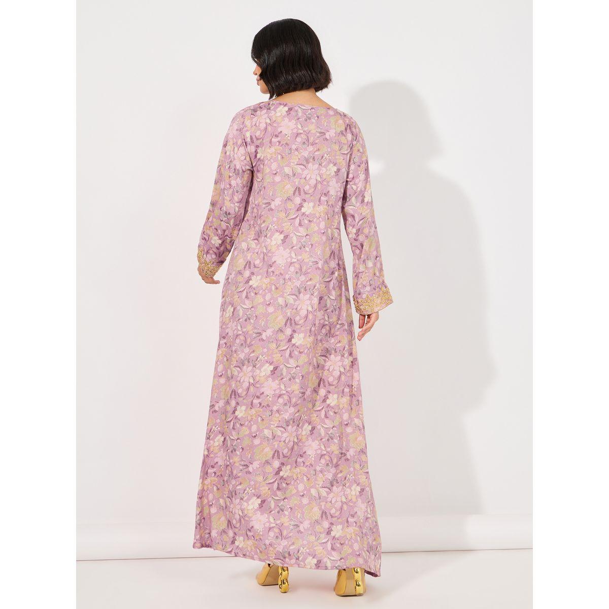 All-Over Print Embroidered Mukhawar Jalabiya-women-arabicclothing-jalabiyas-image-6