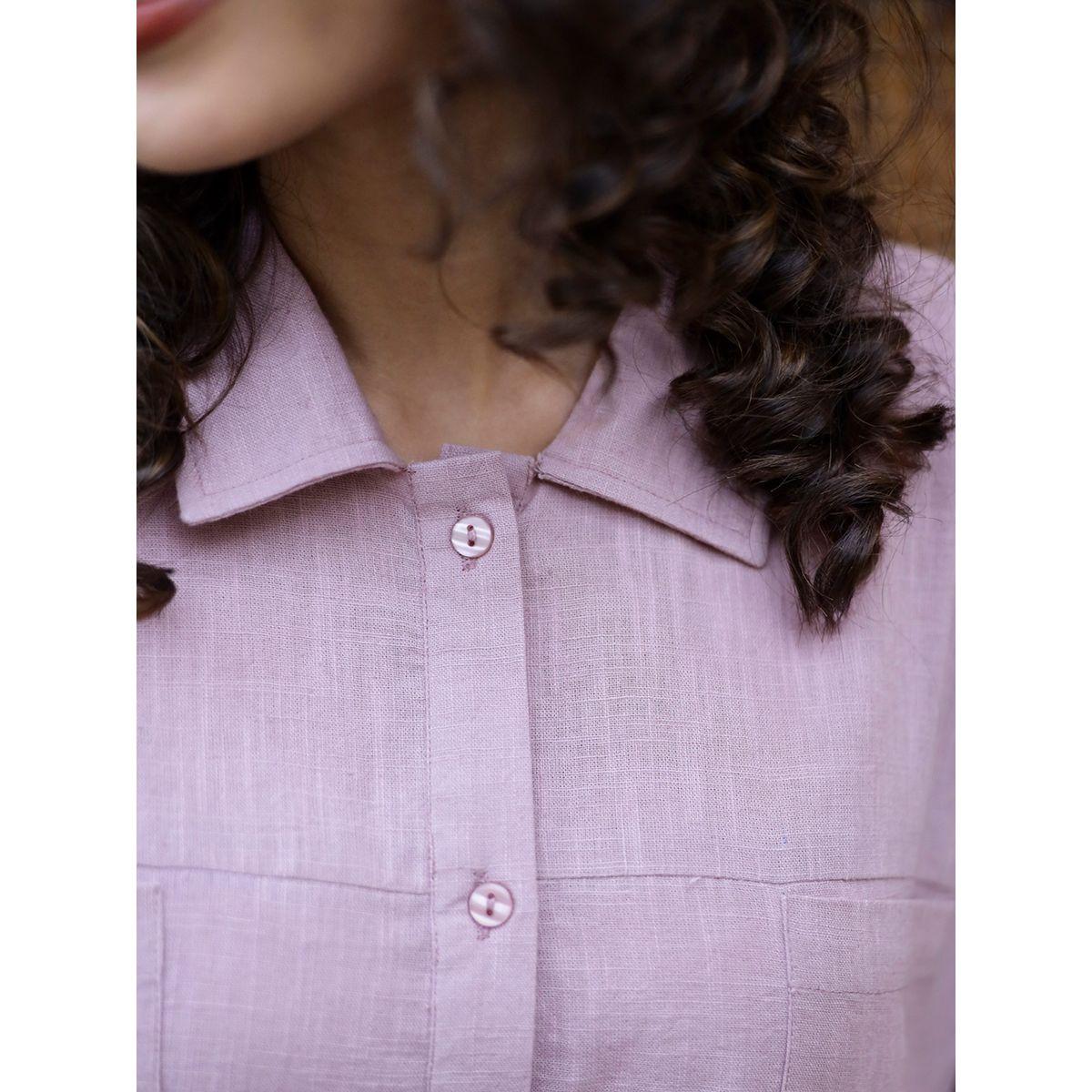 Sanskrutihomes X Styli  Pure Cotton Solid Pocket Front Shirt & Pyjama Set-women-clothing-nightwear-pyjamas-longsets-image-7