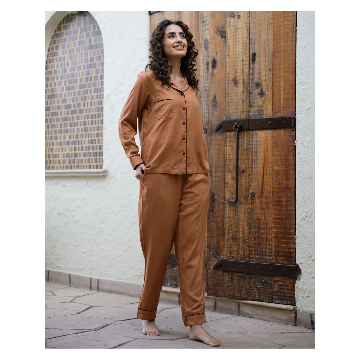 مجموعة من 3 - شورت وبلوزة محزوزة مع بنطال سانسكريتي هومز × ستايلي-women-clothing-nightwear-pyjamas-longsets-image-4