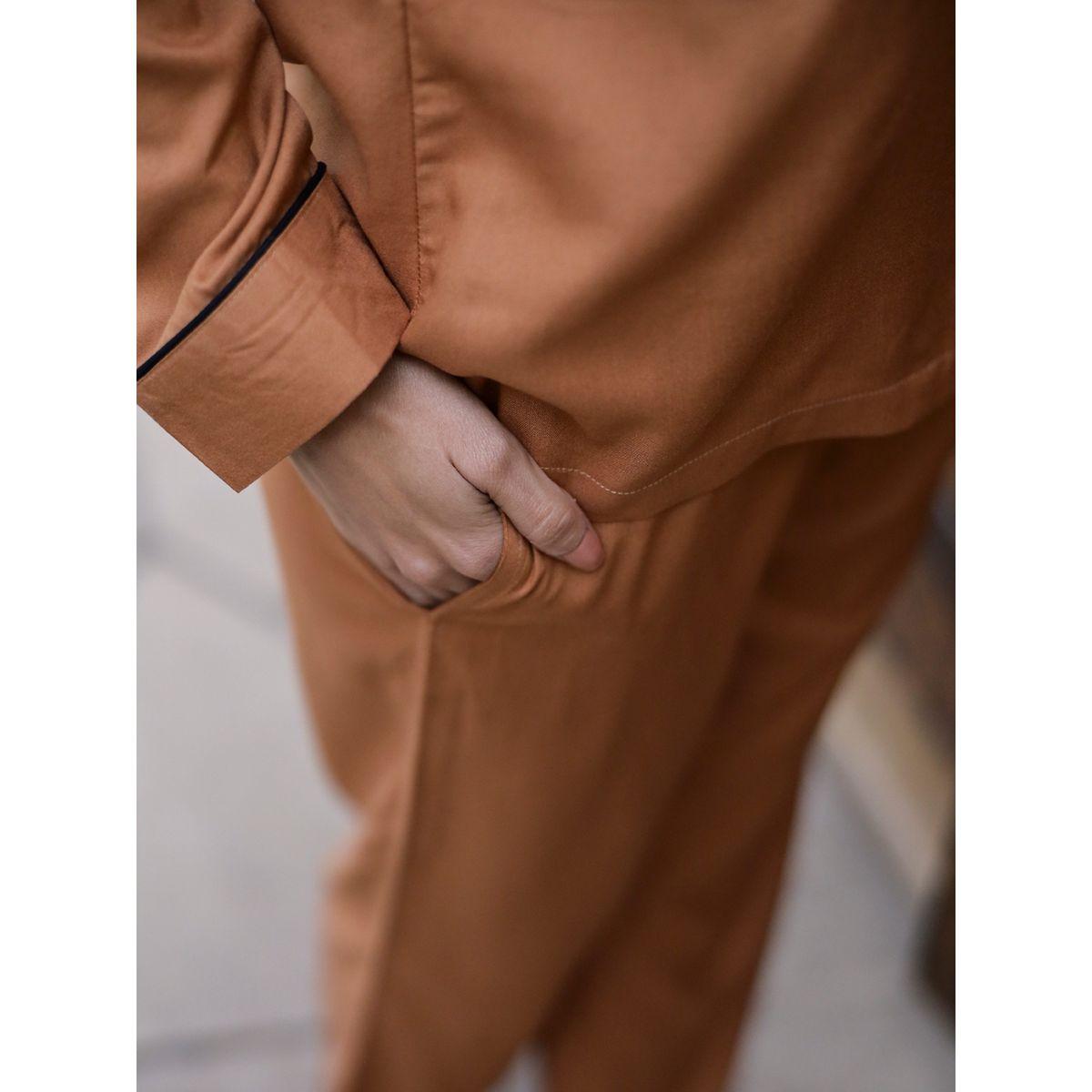 مجموعة من 3 - شورت وبلوزة محزوزة مع بنطال سانسكريتي هومز × ستايلي-women-clothing-nightwear-pyjamas-longsets-image-8