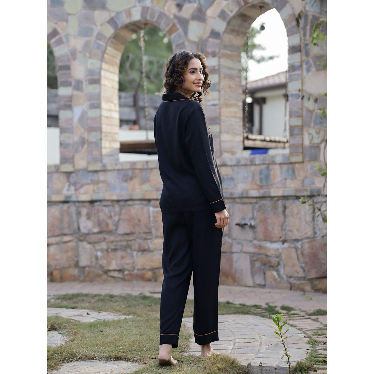 مجموعة من 3 - شورت وبلوزة محزوزة مع بنطال سانسكريتي هومز × ستايلي-women-clothing-nightwear-pyjamas-longsets-image-5