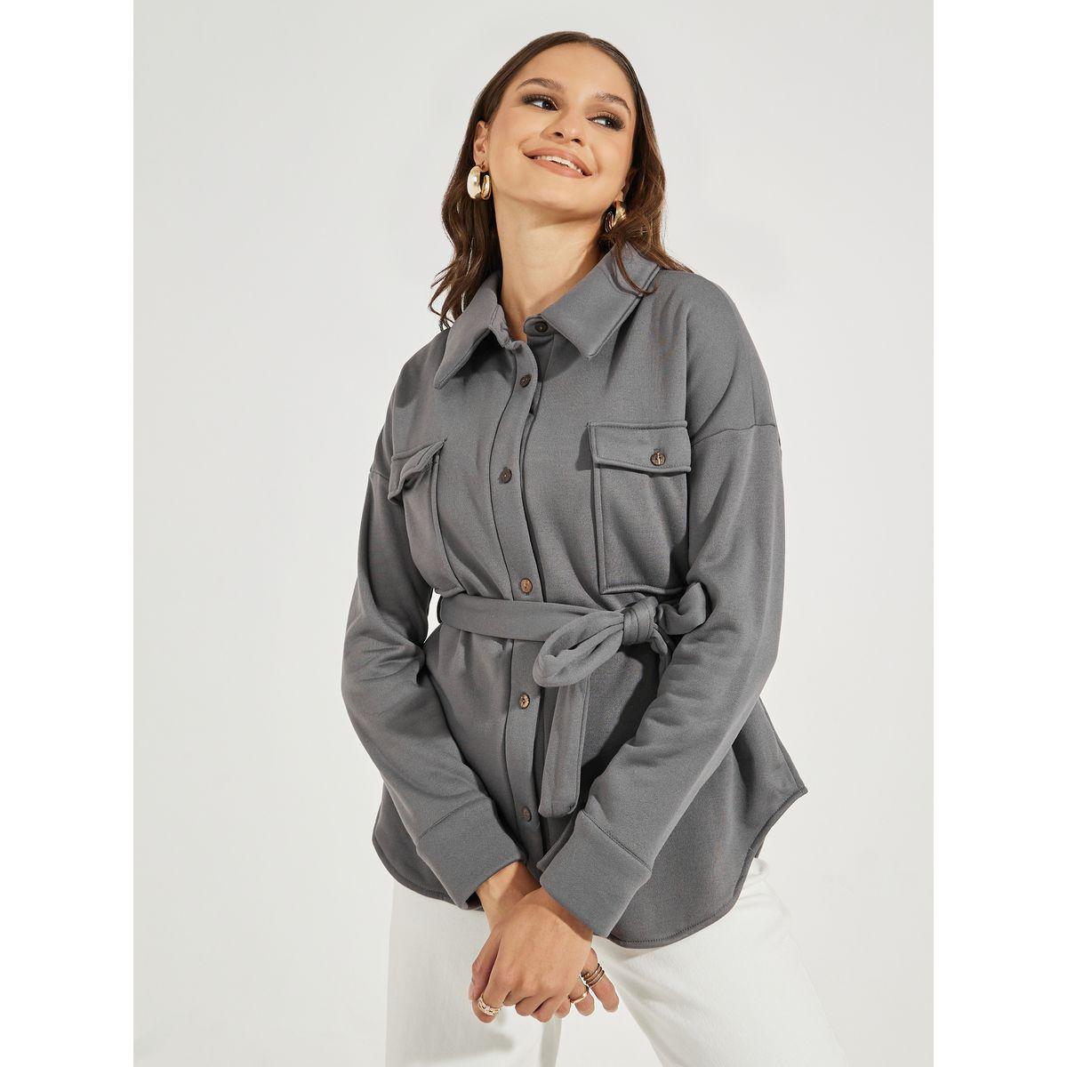 جاكيت بأكتاف منخفضة مع رباط خصر-women-winterwear-coatsandjackets-jackets-image-4