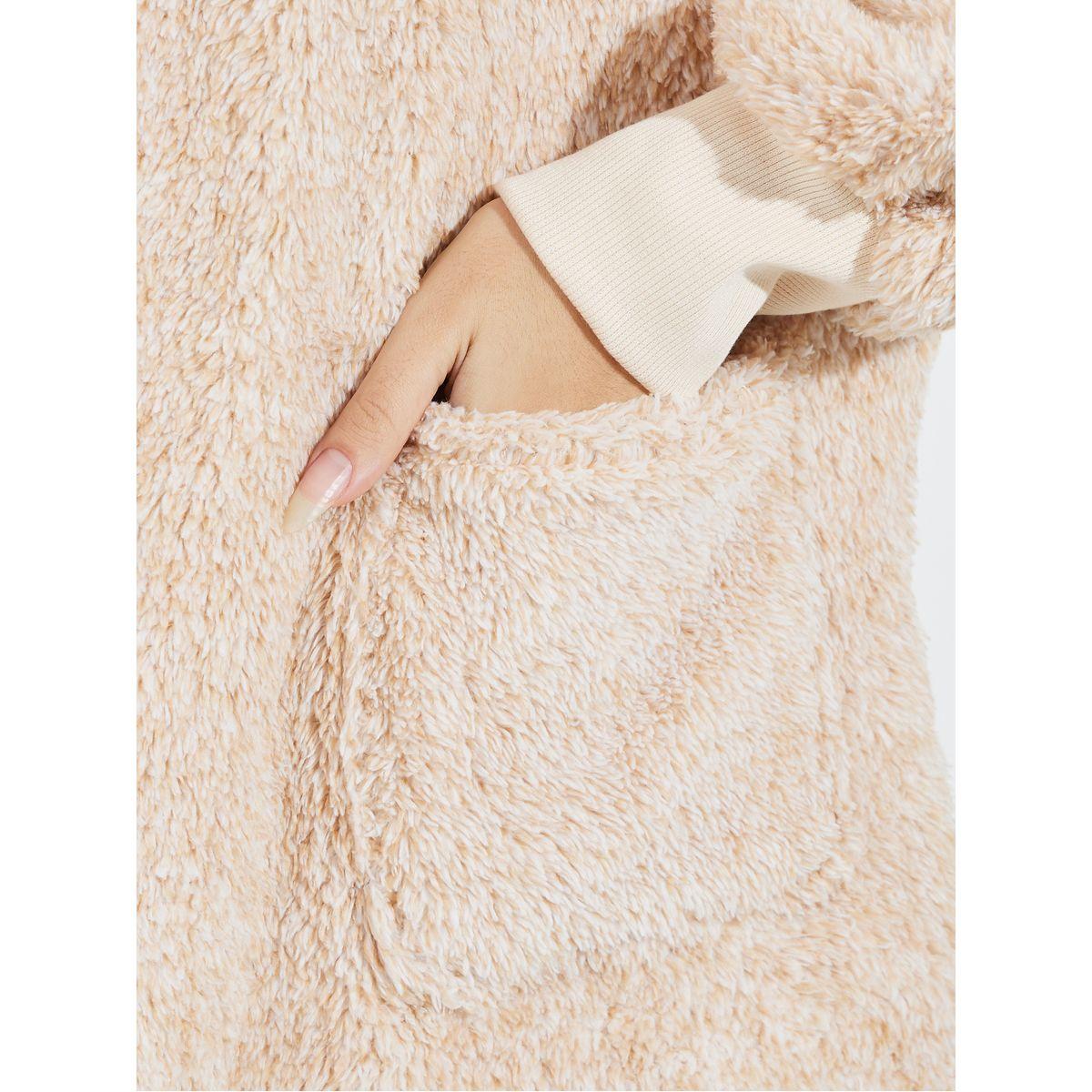معطف تيدي فضفاض بأكتاف منخفضة وياقة هودي-women-clothing-coatsandjackets-coats-image-3