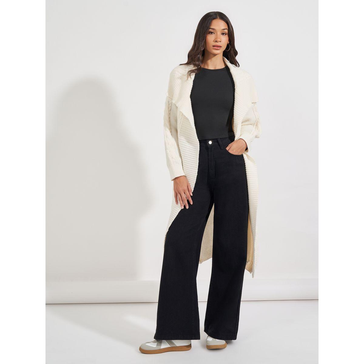 Styli Oversized Longline Chunky Knit Cardigan-women-winterwear-cardigansandjumpers-cardigans-image-1