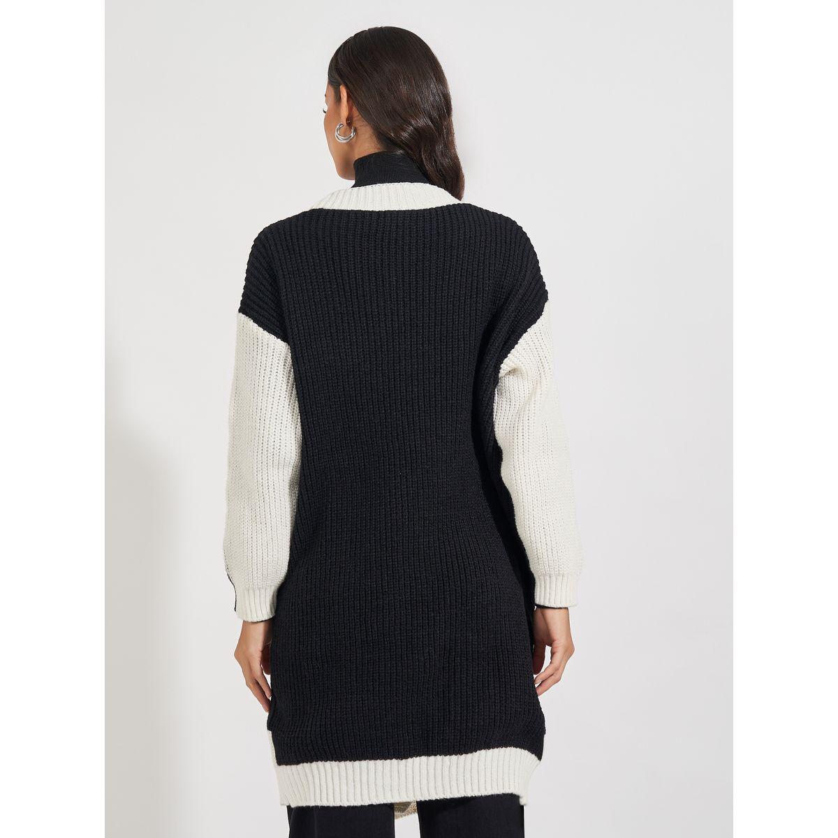 Styli Oversized Longline Chunky Knit Buttoned Cardigan-women-winterwear-cardigansandjumpers-cardigans-image-4