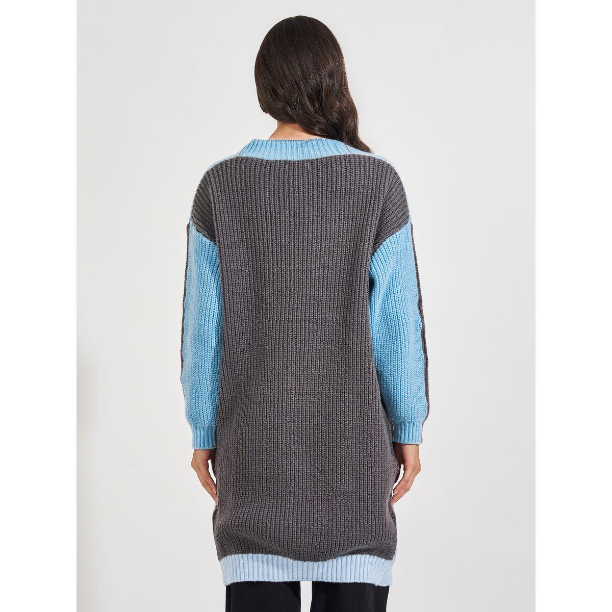 كارديجان فضفاض شانكي محبوك مع أزرار غلق-women-winterwear-cardigansandjumpers-cardigans-image-1