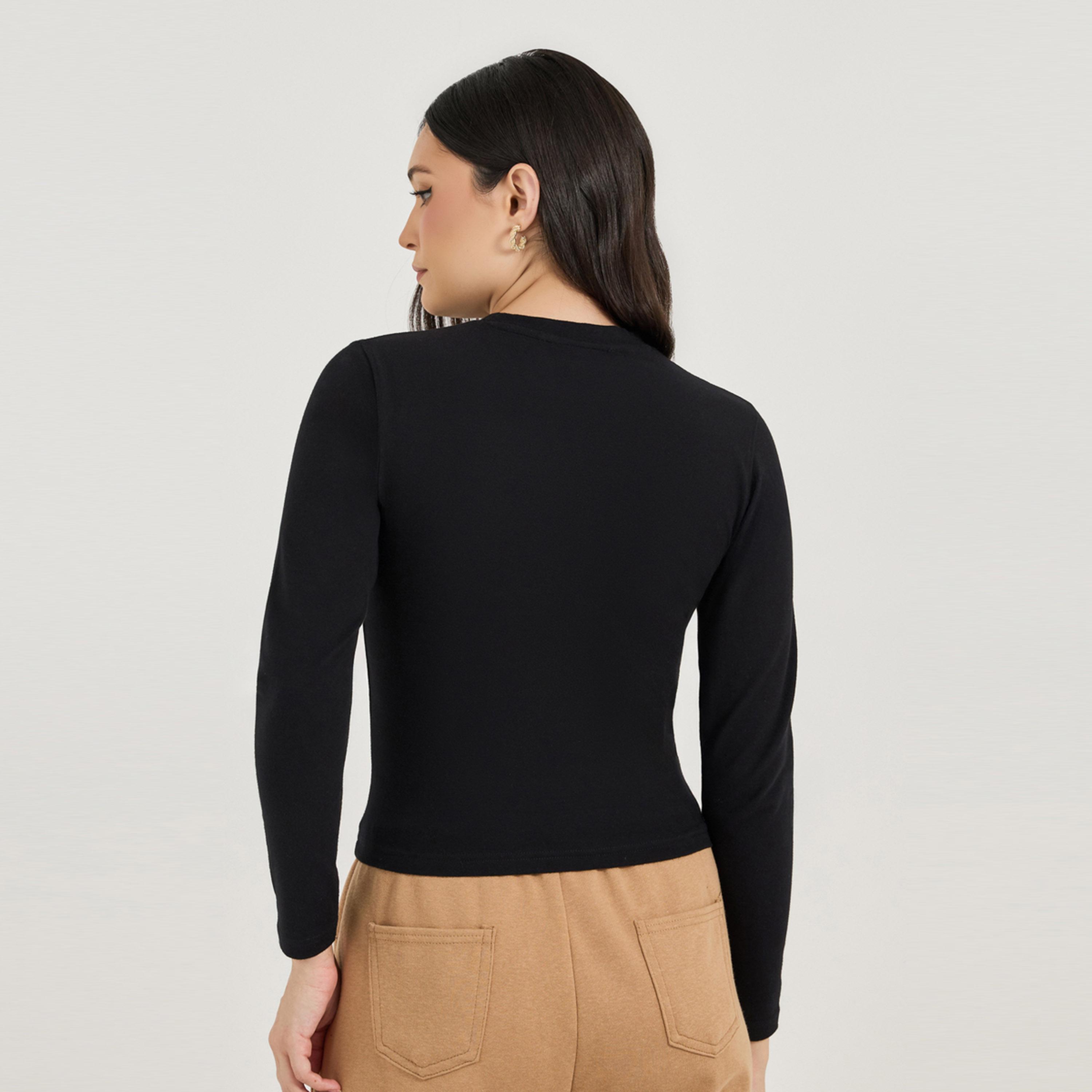 Styli Pack of 2 - Solid Round Neck T-Shirt-women-clothing-tshirts-image-5