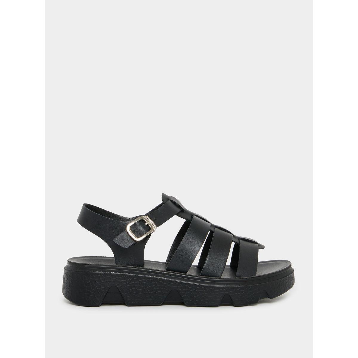 صندل مريح بنعل شانكي وإبزيم غلق-women-shoes-sandals-flats-image-1