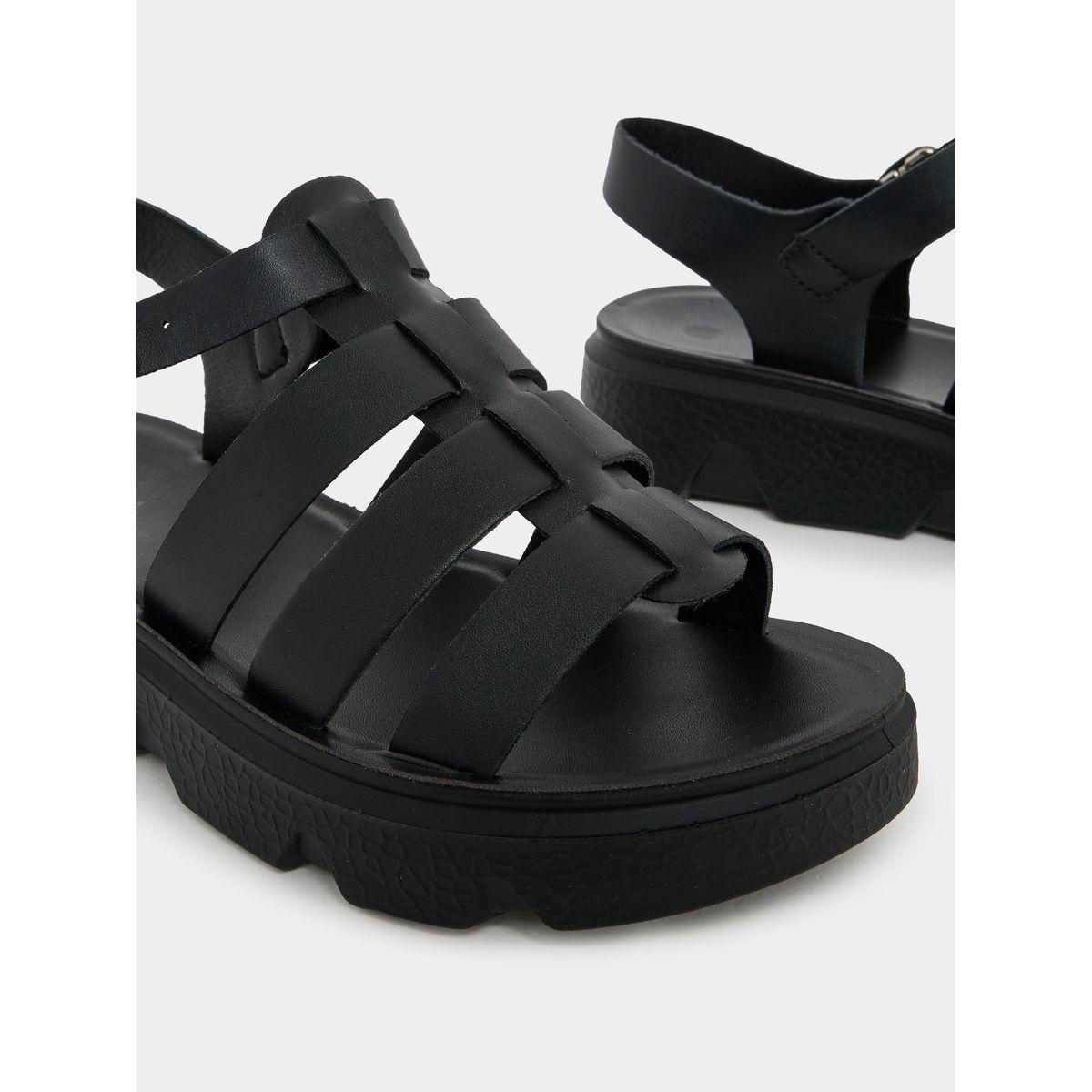 صندل مريح بنعل شانكي وإبزيم غلق-women-shoes-sandals-flats-image-3