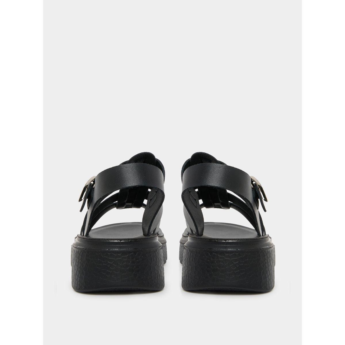 Styli Buckle Strap Chunky Sole Comfort Sandals-women-shoes-sandals-flats-image-4