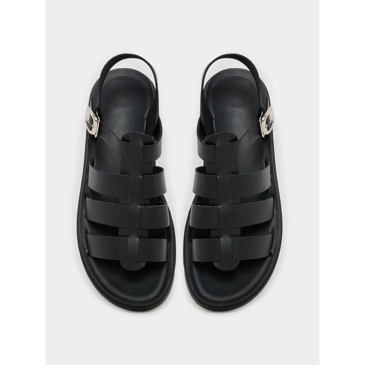 صندل مريح بنعل شانكي وإبزيم غلق-women-shoes-sandals-flats-image-5