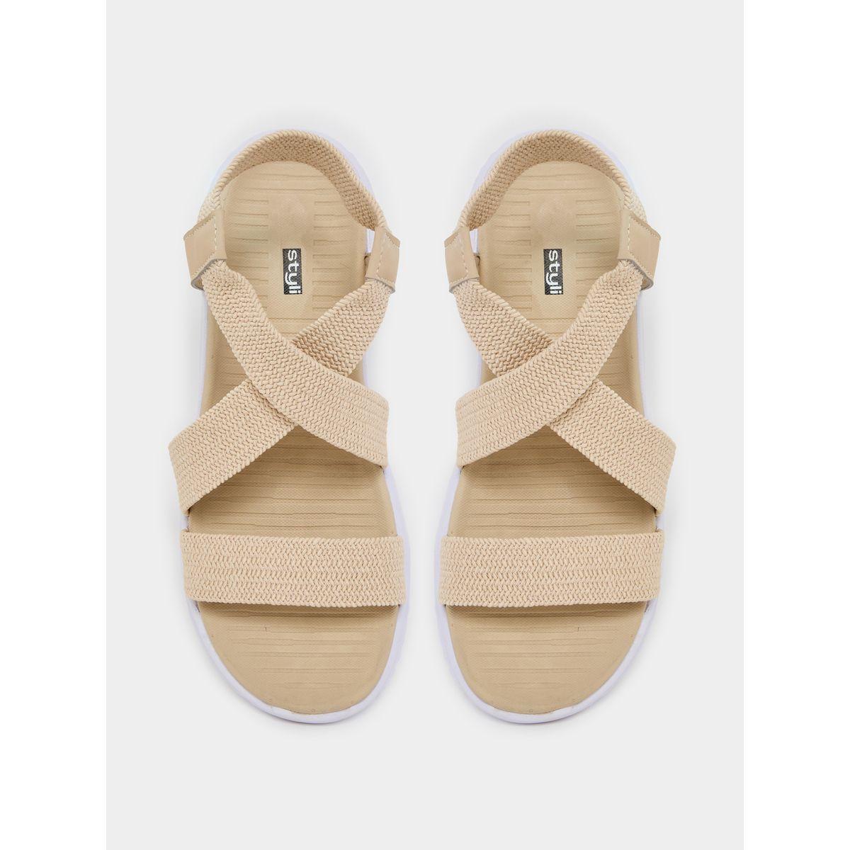 Styli Cross Strap Comfort Sandals-women-shoes-sandals-flats-image-5