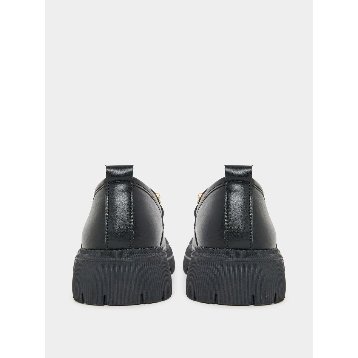 Styli Chain Detail Leather Look Loafers-women-shoes-flats-loafers-image-4