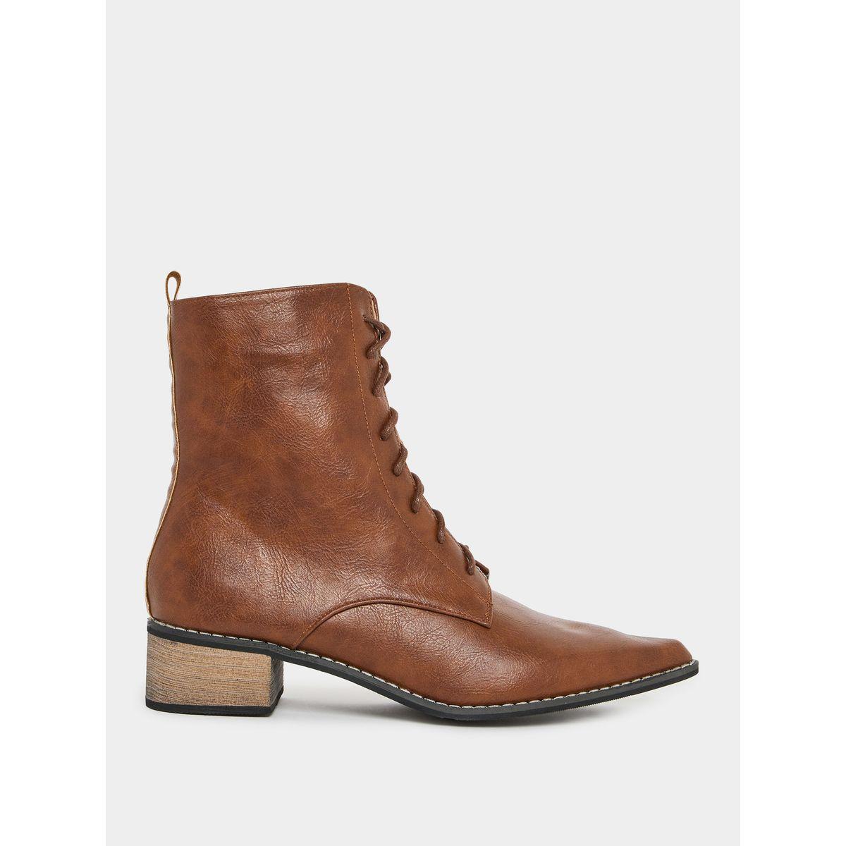 بوت بكعب سميك ومقدمة مدببة مع رباط غلق-women-shoes-boots-image-1