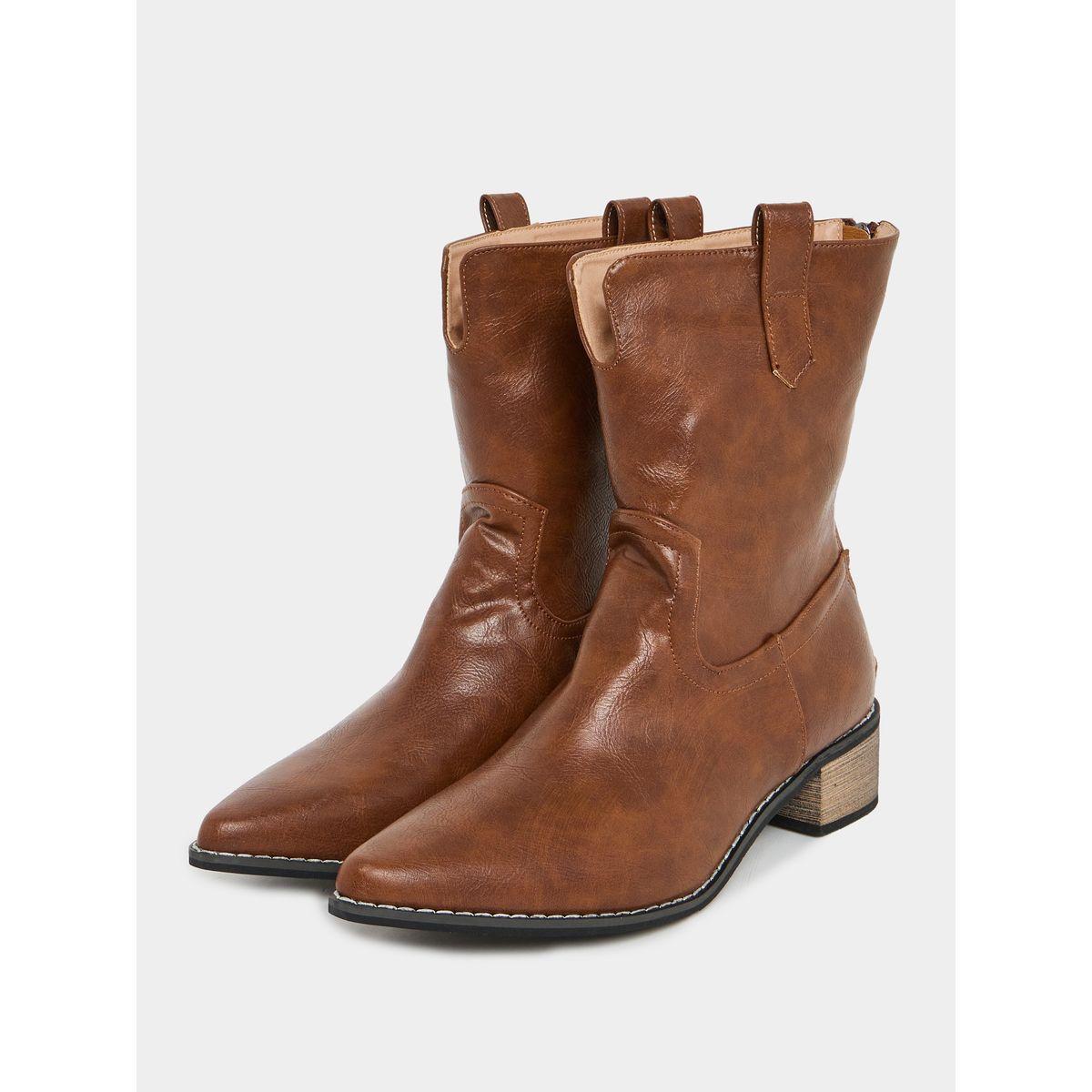 Styli Retro Cowboy Design Zip Ankle Boots-women-shoes-boots-image-2