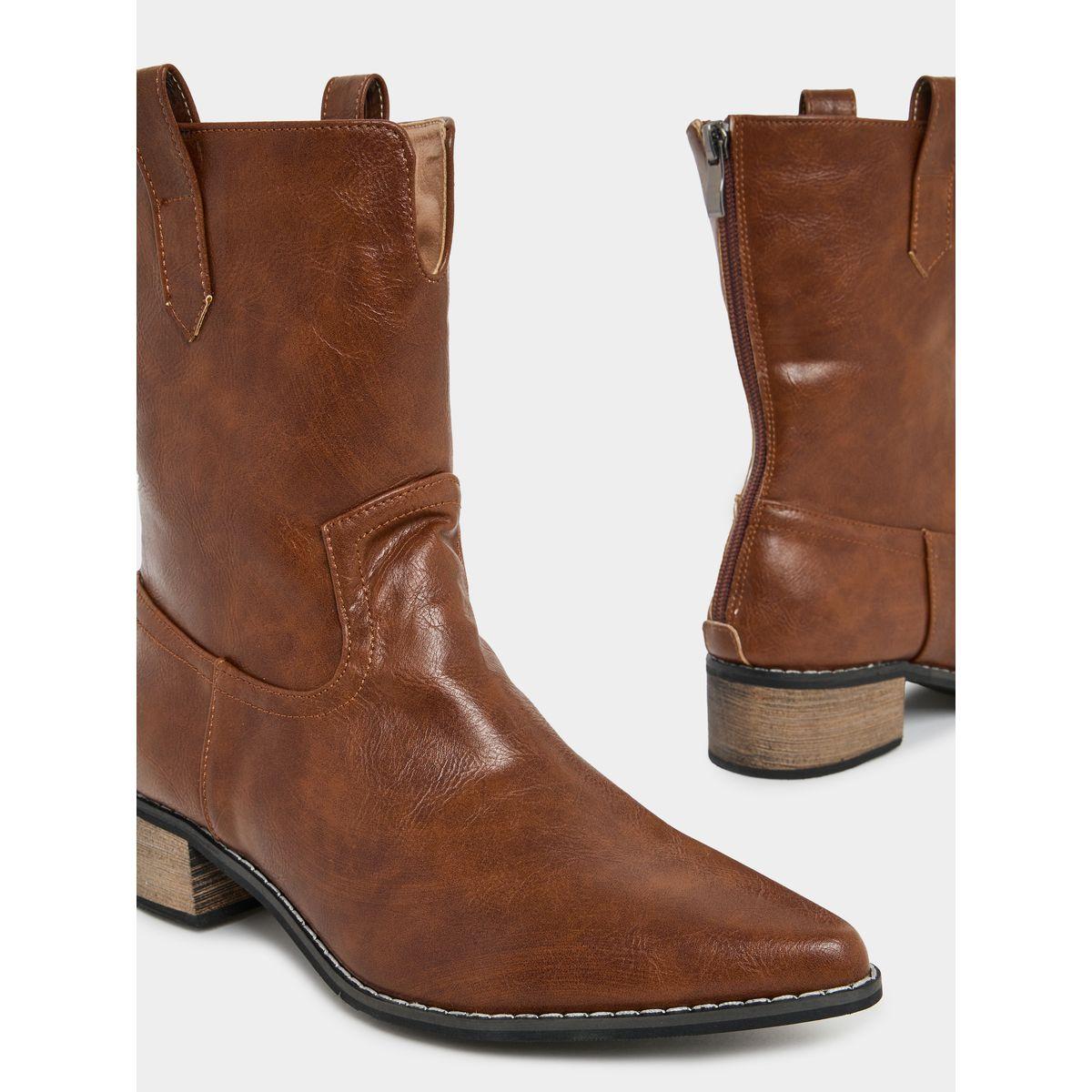 Styli Retro Cowboy Design Zip Ankle Boots-women-shoes-boots-image-3