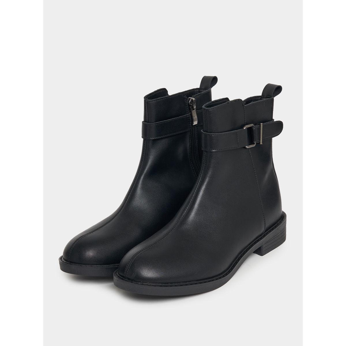 Styli Zipper Buckle Design Ankle Boots-women-shoes-boots-image-2