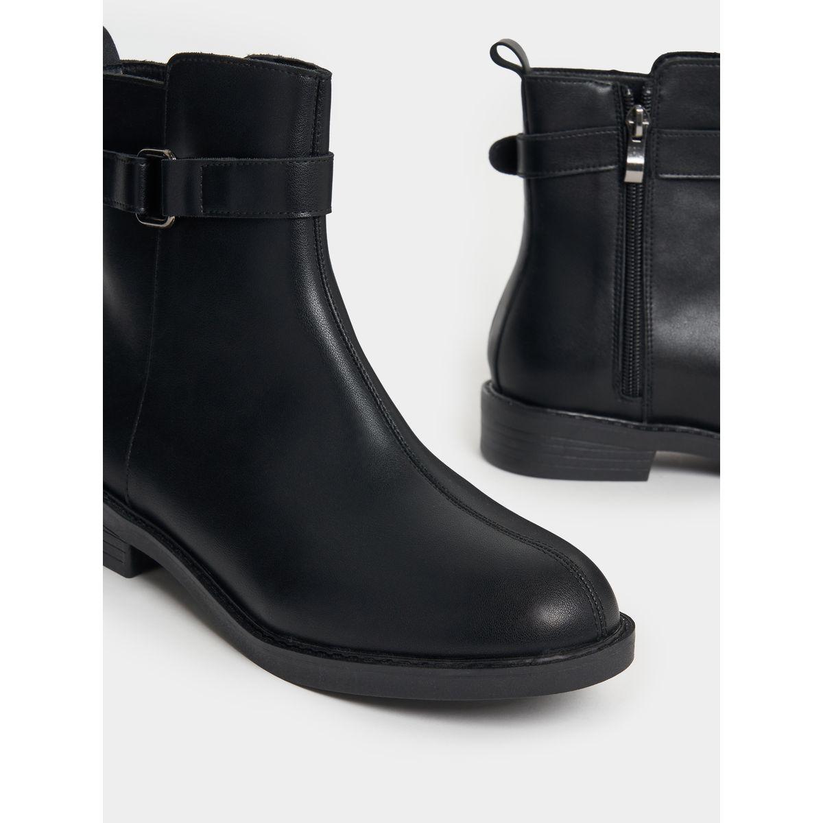حذاء بوت مزين بإبزيم وسحَّاب غلق-women-shoes-boots-image-3