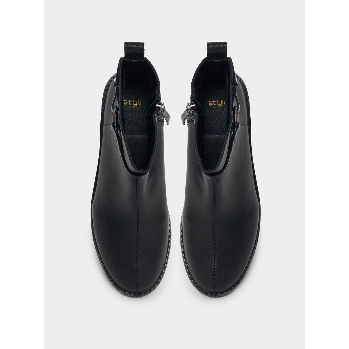 Styli Zipper Buckle Design Ankle Boots-women-shoes-boots-image-5