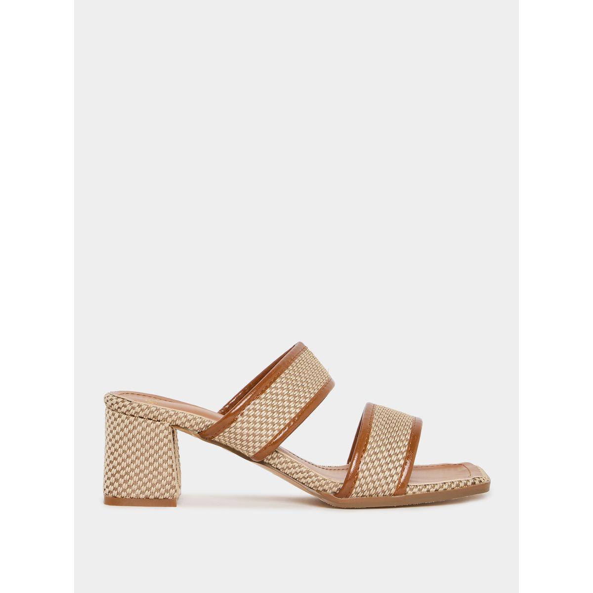 Styli Double Band Block Heel Sandals-women-shoes-heels-image-1