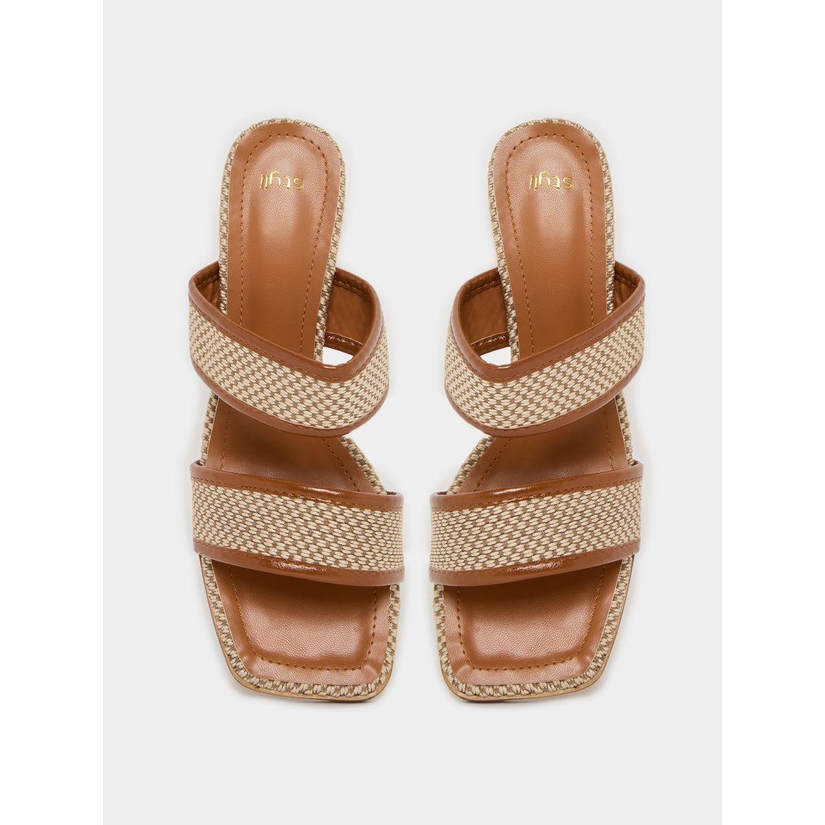Styli Double Band Block Heel Sandals-women-shoes-heels-image-5