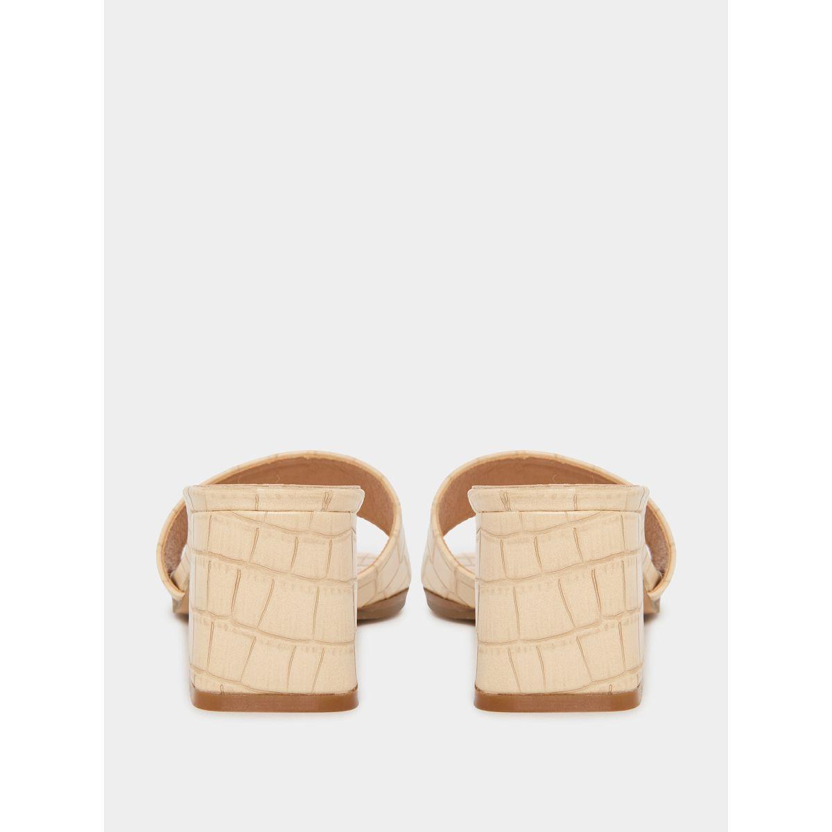 Styli Textured Block Heel Sandals-women-shoes-heels-image-2