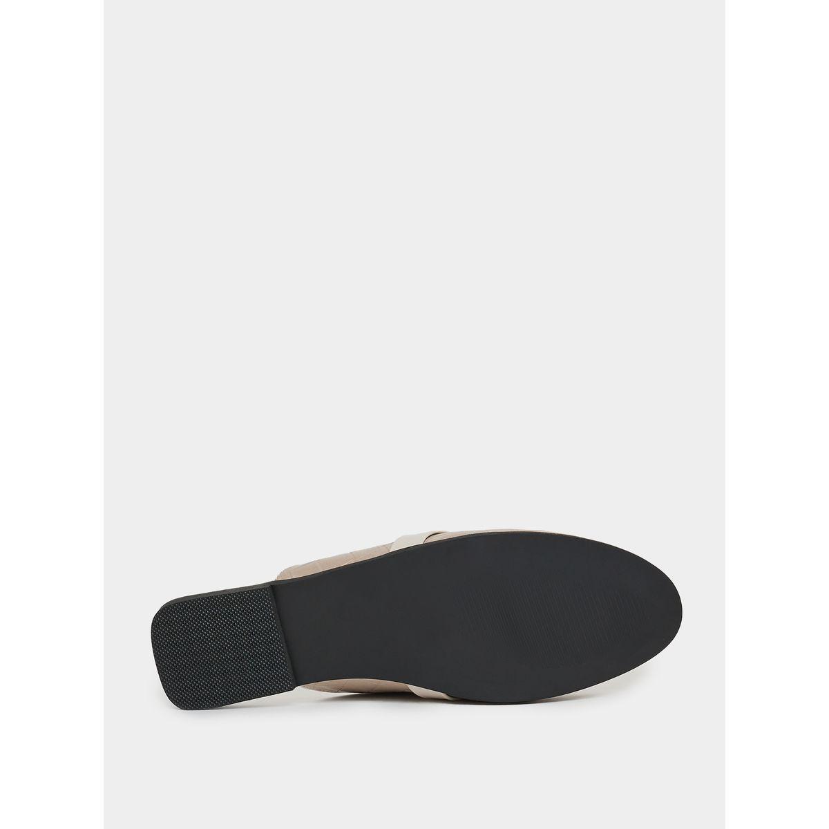 Styli Metal Buckle Accent Textured Mules-women-shoes-loafersandmoccasins-image-6