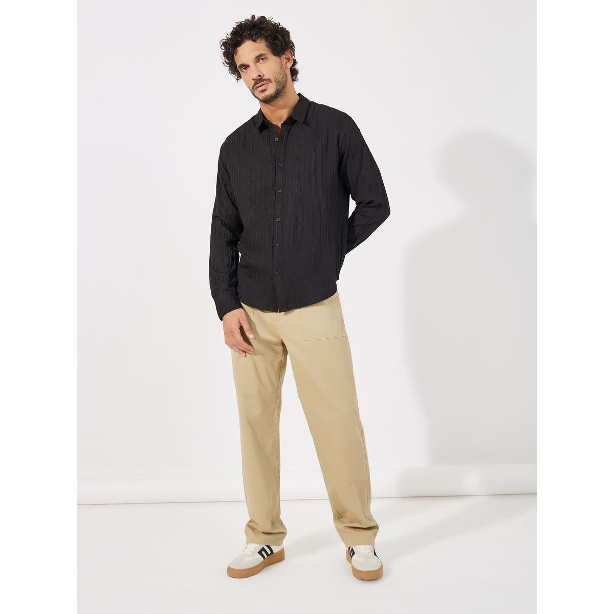 Styli Textured Relaxed Fit Shirt with Button Placket-men-clothing-shirts-image-2