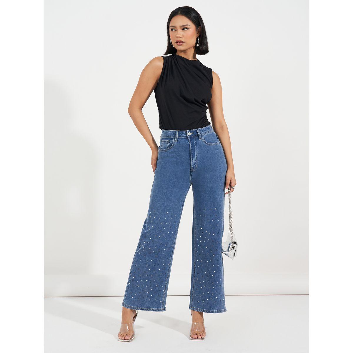 جينز بأرجل واسعة وخصر عالي-women-clothing-bottoms-jeans-image-1