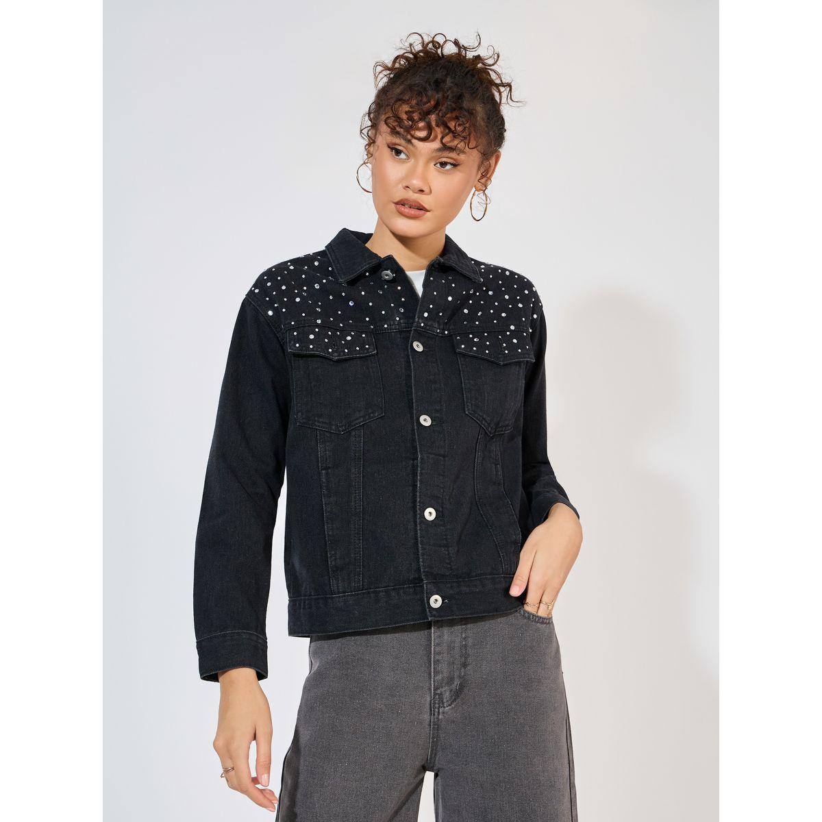 Styli Limited Embellished Detail Denim Jacket-women-winterwear-coatsandjackets-jackets-image-2