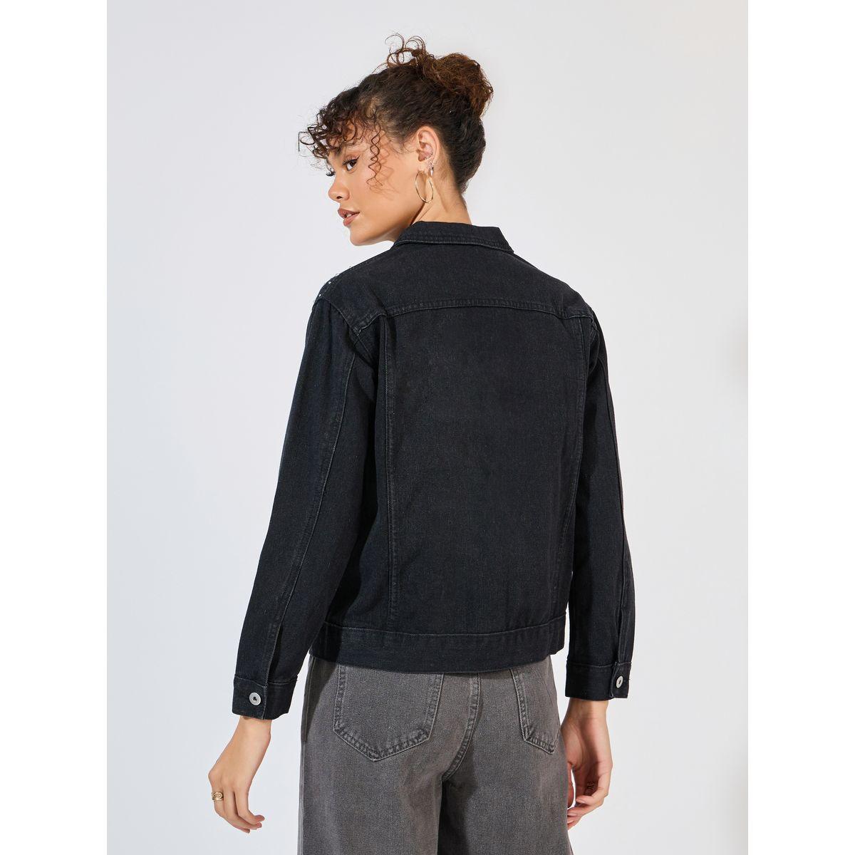 جاكيت دنيم منمق مع جيوب وأزرار-women-winterwear-coatsandjackets-jackets-image-5