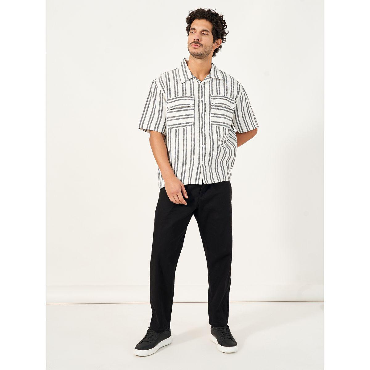 Styli Oversized Striped Short Sleeves Shirt-men-clothing-shirts-image-2