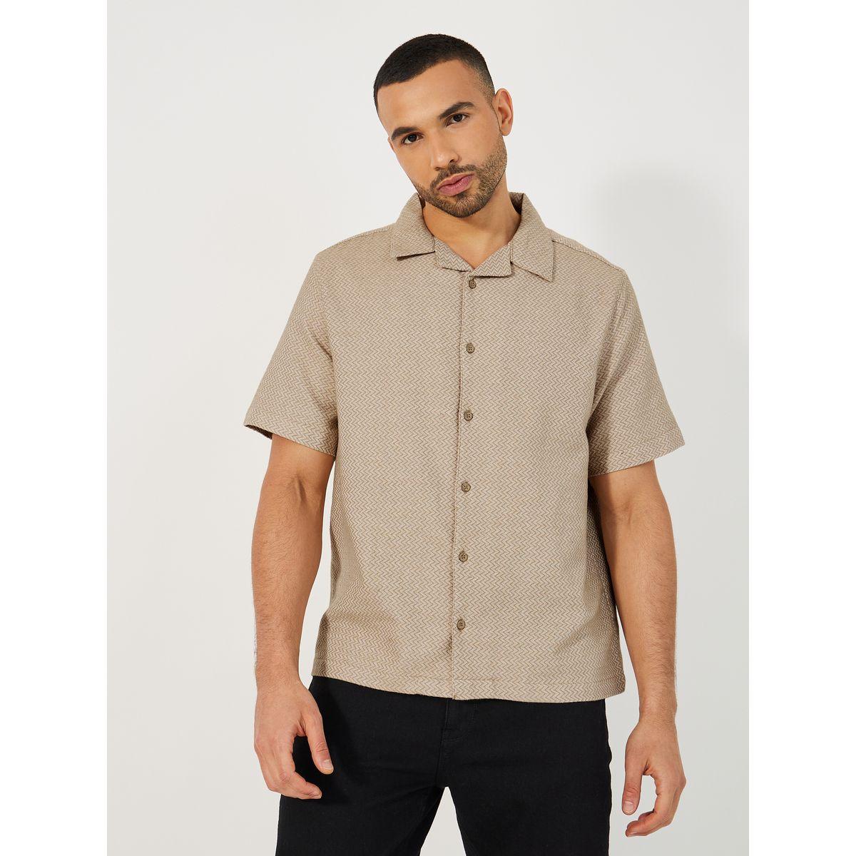 Styli Yarn Dyed Short Sleeves Resort Shirt-men-clothing-shirts-image-1
