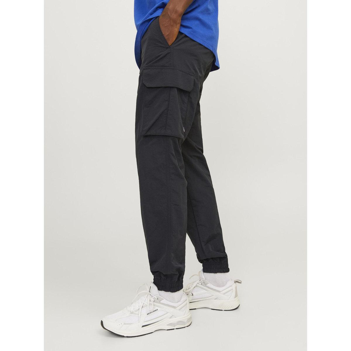 بنطال كارجو سادة بأساور مطاطية-men-clothing-bottoms-joggers-image-2