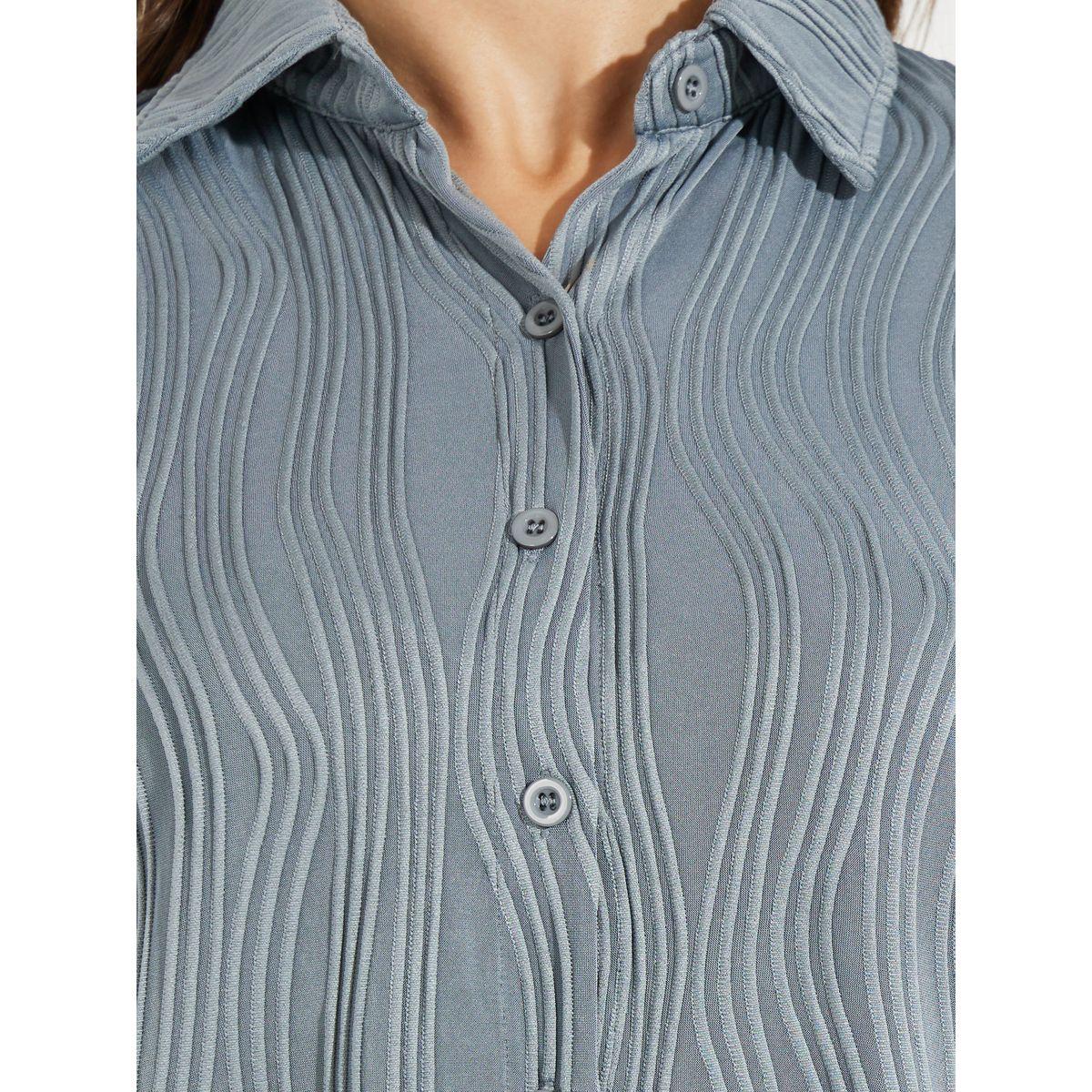 Styli Textured Wave Stripe Buttoned Shirt-women-clothing-shirtsandblouses-shirts-image-3