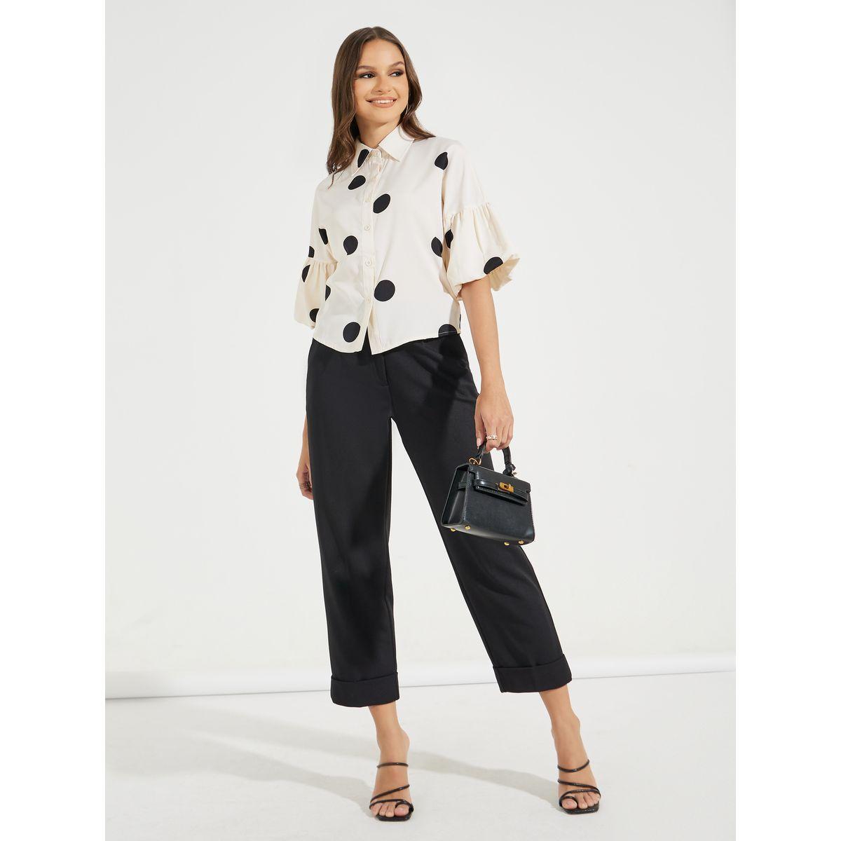 بلوزة بنمط نقاط بولكا مع اكمام واسعة-women-clothing-shirtsandblouses-shirts-image-2