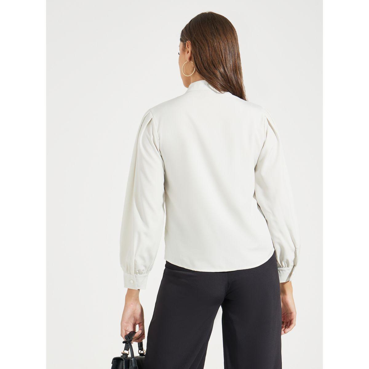 Styli Solid High Neck Button Up Blouse-women-clothing-shirtsandblouses-shirts-image-5