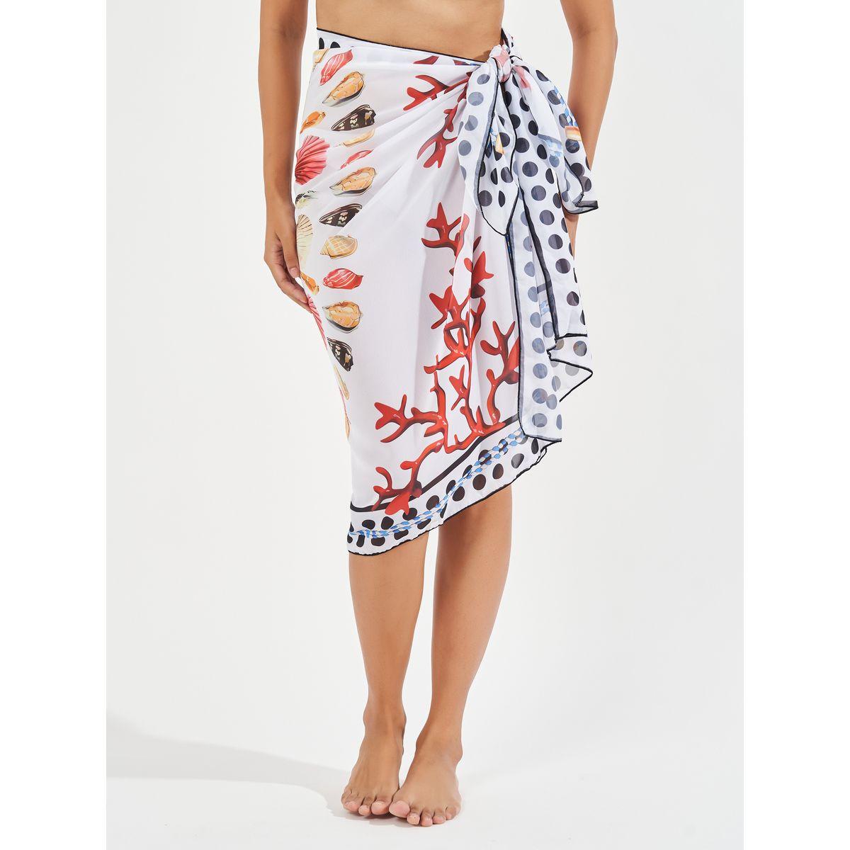 Styli Polka Dot Aquatic Print Sarong-women-winterwear-scarves-image-1