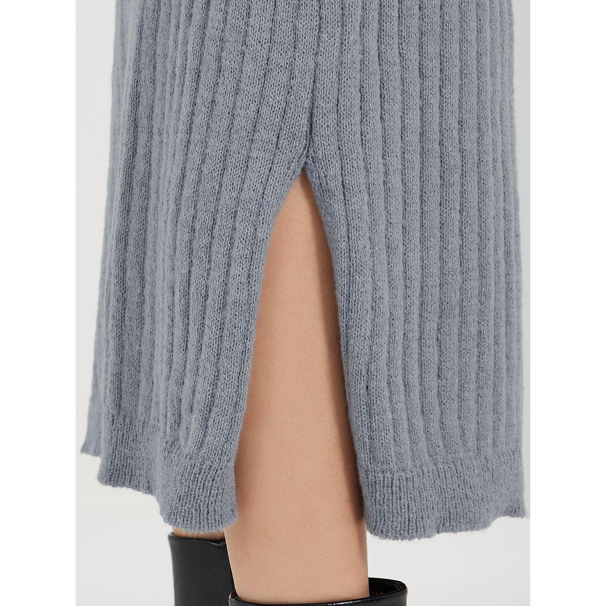 تنورة طويلة محبوكة بشق جانبي-women-clothing-bottoms-skirts-image-4
