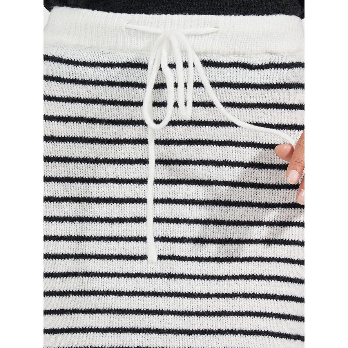 تنورة ميدي مخططة مع رباط خصر-women-clothing-bottoms-skirts-image-4