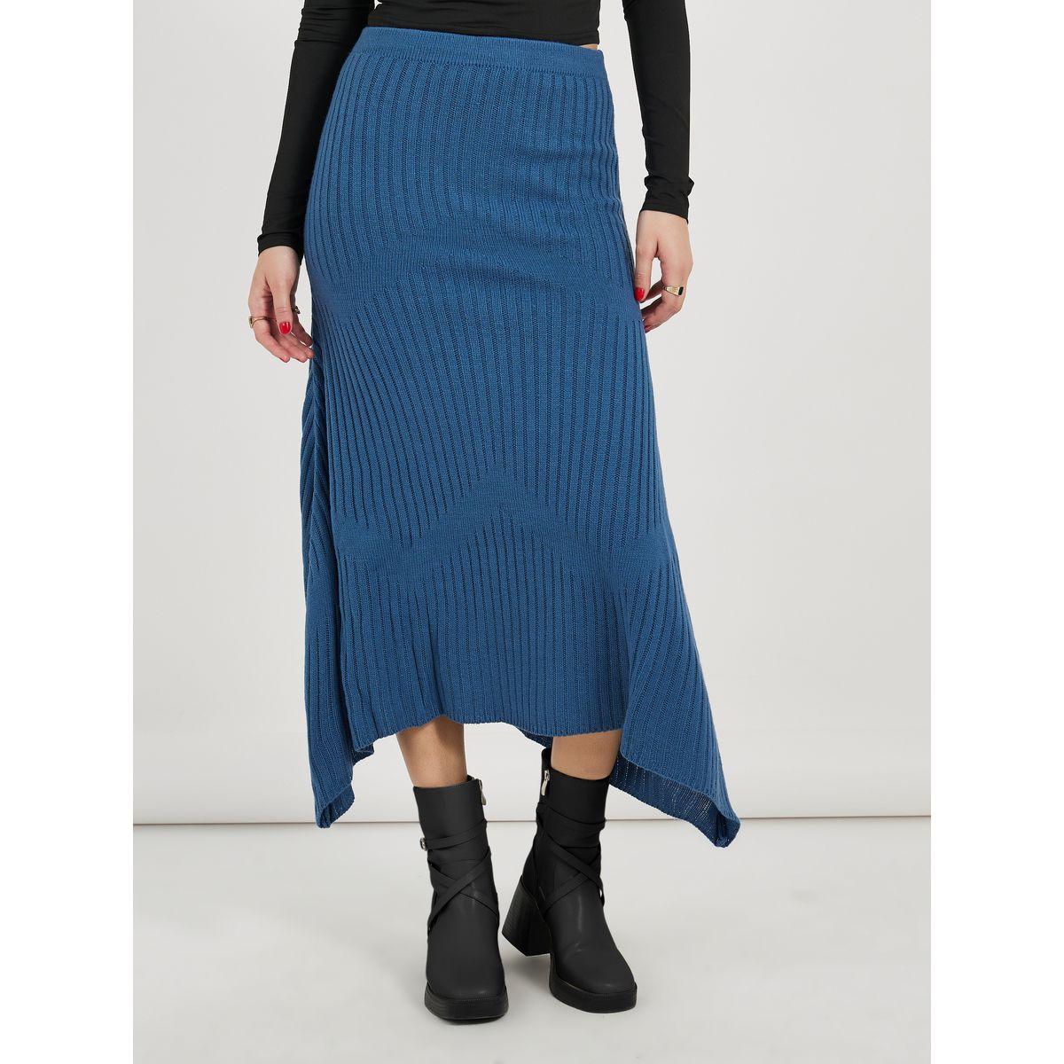 تنورة ميدي محبوكة بحافة غير متماثلة الطول-women-clothing-bottoms-skirts-image-2