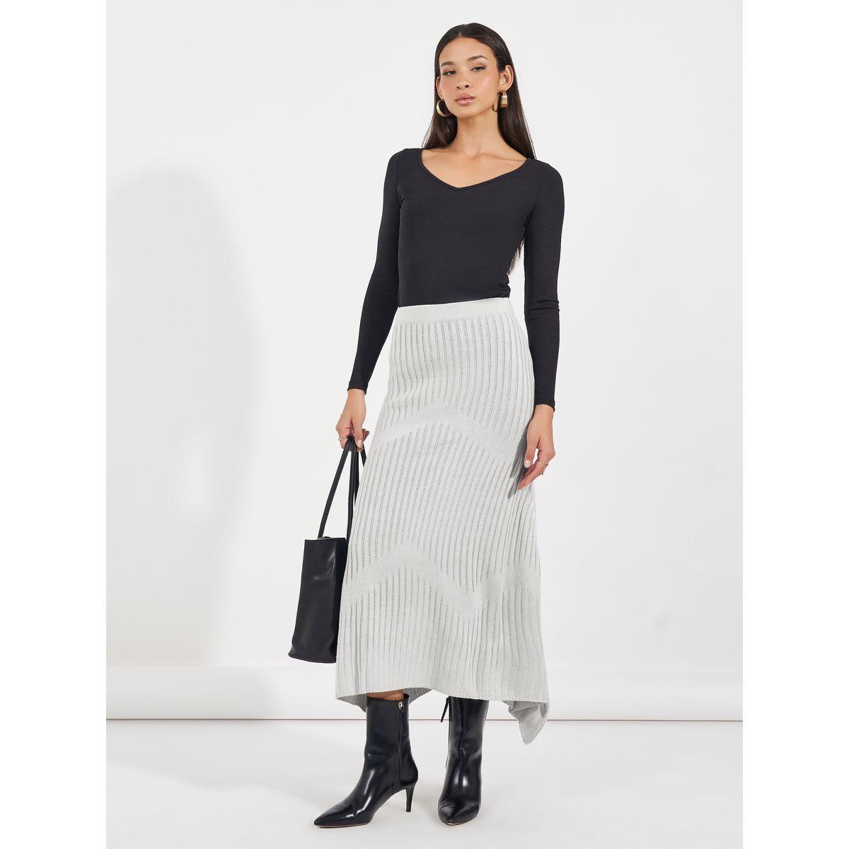 تنورة ميدي بحافة غير متماثلة الطول-women-clothing-bottoms-skirts-image-1